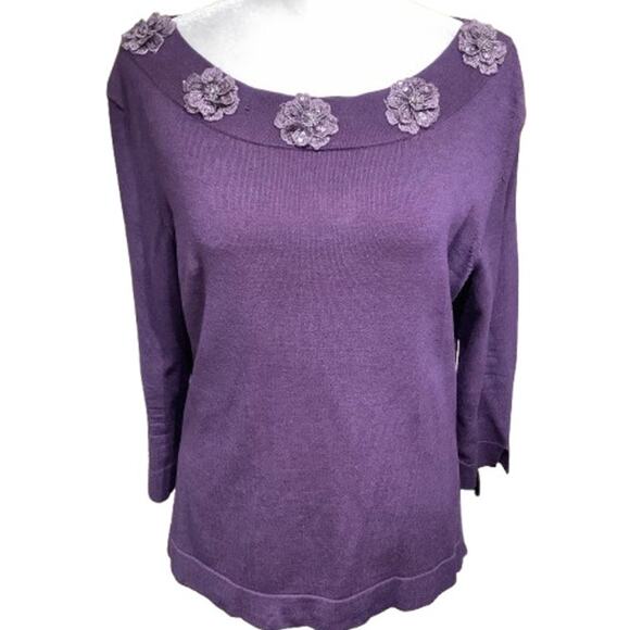 Judith Hart Silk Blend Embellished Sweater Size S - Glam, Office, Elegant - Picture 1 of 6